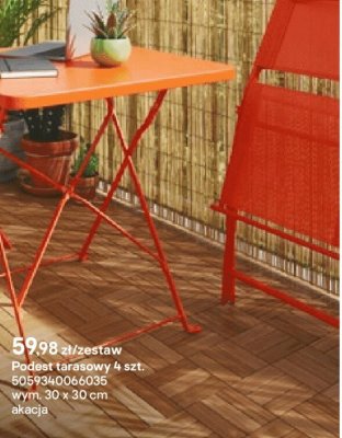 Podest tarasowy - akacja 4 szt., 30x30 cm promocja w Castorama