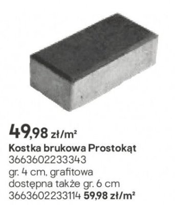 Kostka brukowa Prostokąt, szara promocja w Castorama