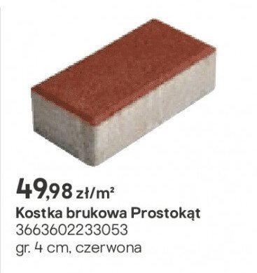 Kostka brukowa Prostokąt, czerwona promocja w Castorama