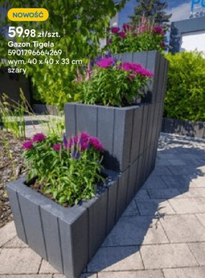 Gazon Tigela szary 40x40x33 cm promocja w Castorama