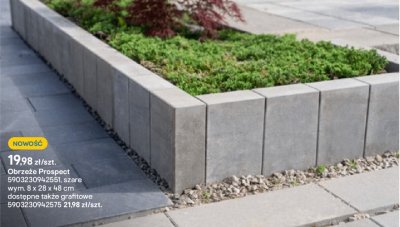 Obrzeże Prospect szare 8x28x48 cm promocja w Castorama