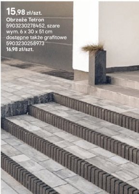 Obrzeże Tetron szare 6x30x51 cm promocja w Castorama