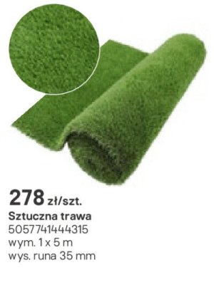 Sztuczna trawa 1x5m promocja w Castorama