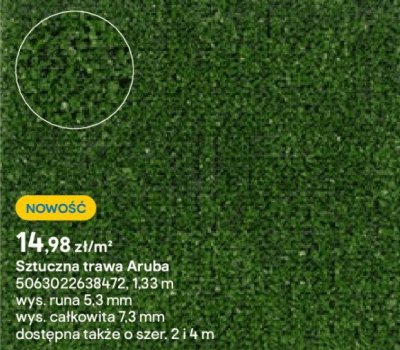 sztuczna trawa Aruba promocja w Castorama
