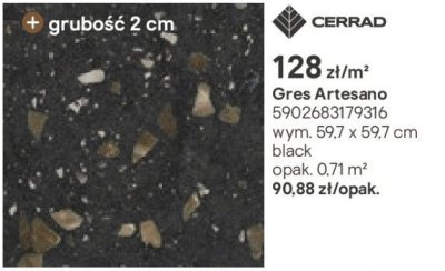 Gres Artesano black promocja w Castorama