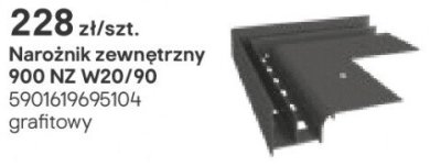 Narożnik zewnętrzny 900 NZ W20/90 grafitowy promocja w Castorama