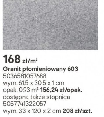 Granit płomieniowany 603 promocja w Castorama