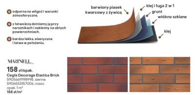 Cegła Decorage Elastica Brick sienna promocja w Castorama