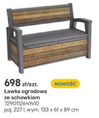 ławka ogrodowa ze schowkiem promocja w Castorama