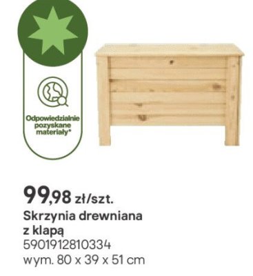 skrzynia drewniana z klapą promocja w Castorama