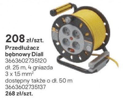 Przedłużacz bębnowy Diall promocja w Castorama