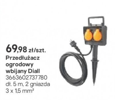 Przedłużacz ogrodowy wbijany Diall promocja w Castorama