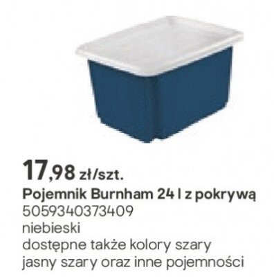 Pojemnik Burnham 24 l z pokrywą promocja w Castorama