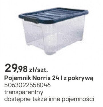Pojemnik Norris 24 l z pokrywą promocja w Castorama