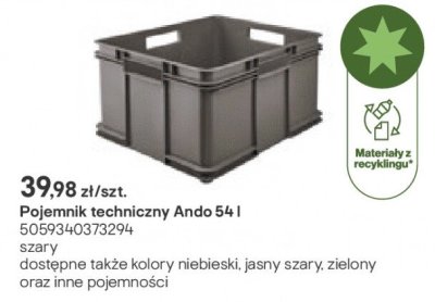 Pojemnik techniczny Ando 54 l szary promocja w Castorama