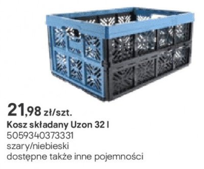 Kosz składany Uzon 32 l szary/niebieski promocja w Castorama