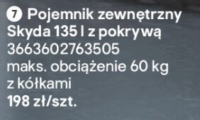 pojemnik zewnętrzny Skydra 135 l z pokrywą promocja w Castorama