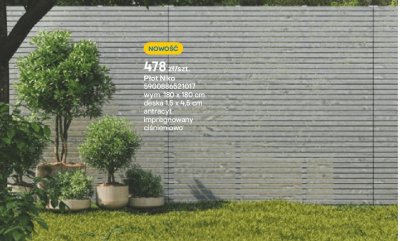 Płot Niko 180x180 cm promocja w Castorama