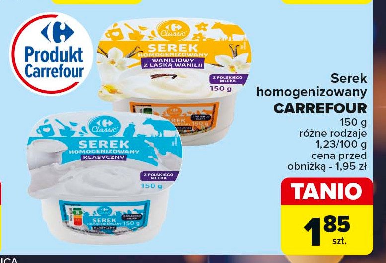 Serem homogenizowany klasyczny Carrefour classic promocja w Carrefour Market