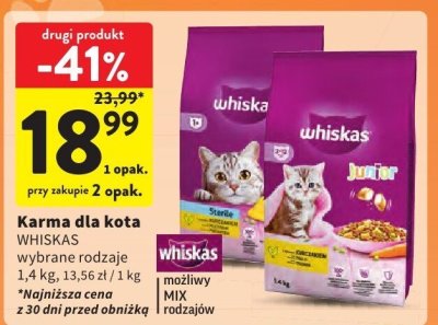 Karma dla kota z drobiem i wątróbką w galarecie i z kurczakiem w jajecznej galaretce Winston promocja w Intermarche