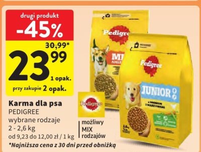Karma dla psa w galaretce 3 x wołowina + 3 x kurczak + 3 x jagnięcina + 3 x drób Pedigree vital promocja w Intermarche