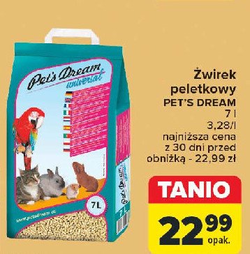 Żwirek drewniany uniwersalny Pet's dream promocja w Carrefour