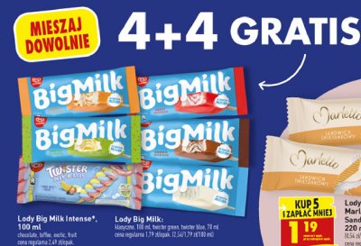 Lód toffi intense Algida big milk promocja