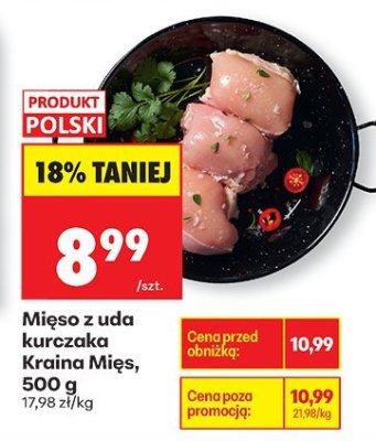 Mięso z uda kurczaka Kraina Mięs, 500 g promocja w Biedronka
