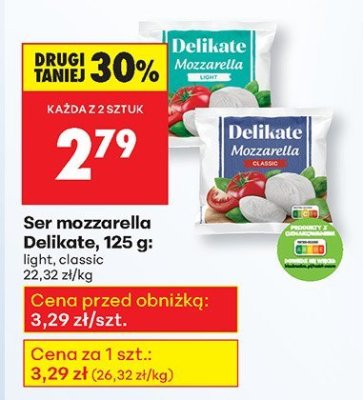 Ser mozzarella classic promocja w Biedronka