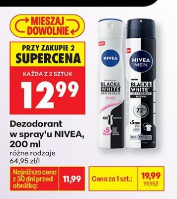 Dezodorant w spray'u NIVEA, 200 ml promocja w Biedronka