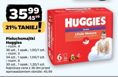 Pieluchomajtki Huggies rozm. 4, 5, 6 promocja w Netto