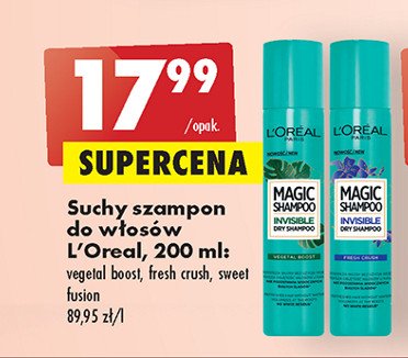 Suchy szampon sweet fusion L'oreal magic shampoo promocja