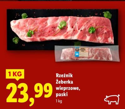 Żeberka wieprzowe paski promocja w Lidl