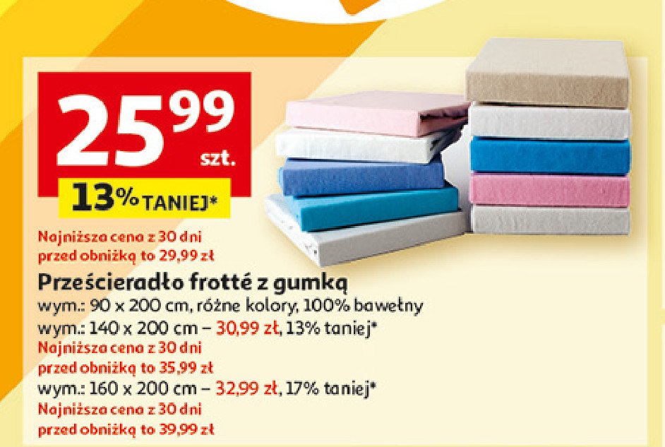 Prześcieradlo frotte z gumką 90 x 200 cm promocja