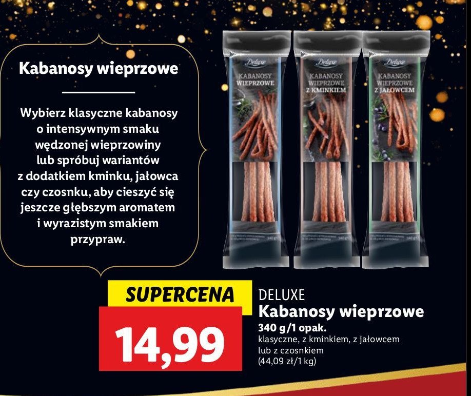 Kabanosy z czosnkiem Deluxe promocja w Lidl