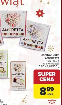 Bombonierka AMORETTA 106 - 155 g, różne rodzaje promocja w Carrefour