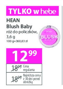 Róż do policzkow Hean blush baby promocja