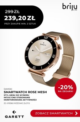 Zegarek damski Smartwatch Rose Mesh różowe złoto ZG-019360 Garett promocja w Briju