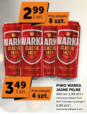 Piwo Warka Classic Jasne Pełne promocja w Groszek
