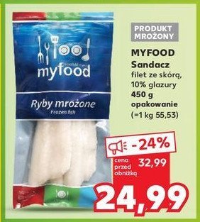 Sandacz - filet ze skórą mrożony Myfood promocja w Kaufland