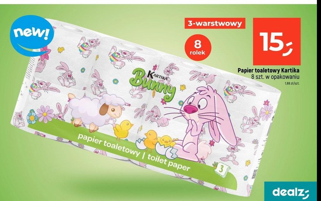 Papier toaletowy bunny deco Kartika promocja w Dealz