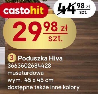 Poduszka Hiva 3663602684428 musztardowa wym. 45 x 45 cm dostępne także inne kolory promocja w Castorama
