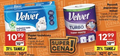 Papier toaletowy Velvet promocja w Delikatesy Centrum
