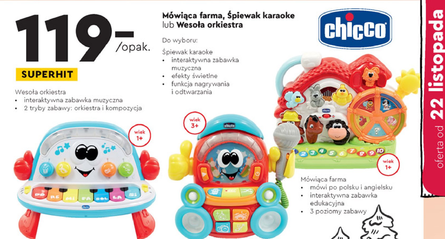 Zabawka weso艂a orkiestra Chicco promocja