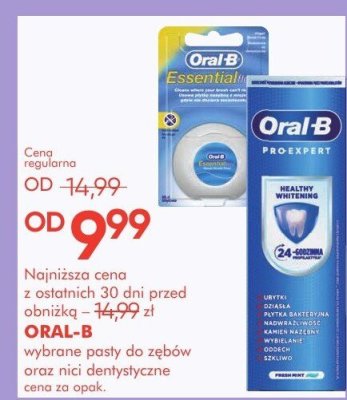 Pasty do zębów oraz nici dentystyczne ORAL-B promocja w Super-Pharm
