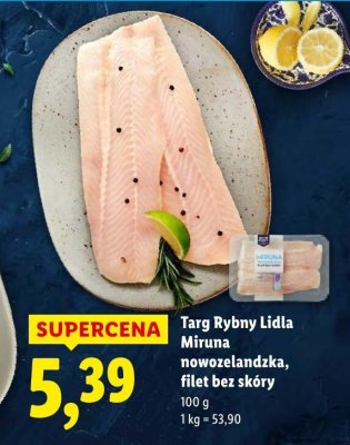 Miruna nowozelandzka, filet bez skóry Targ Rybny Lidla promocja w Lidl