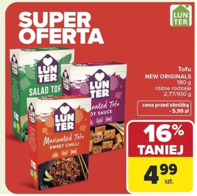 Tofu Lunter New Originals różne rodzaje promocja w Carrefour Market