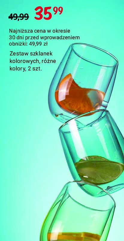 Szklanki kolorowe promocja