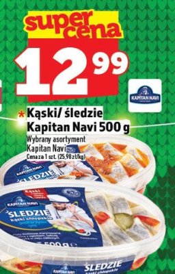 Kaski/śledzie Kapitan Navi 500g promocja w TOPAZ