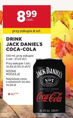 Napój Jack Daniel's & Coca-Cola 330 ml promocja